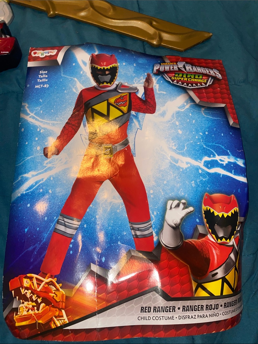 Good condition Power Ranger DINO Supercharge Red Kids Costume - Red sz 7/8